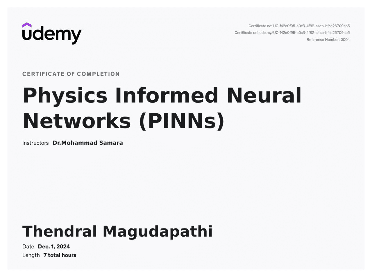 Physics-Informed-Neural-Networks certificate